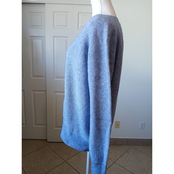 J Crew Womens Sweater Medium Blue Gray Alpaca Merino Wool Blend Textured Cozy - Picture 4 of 15